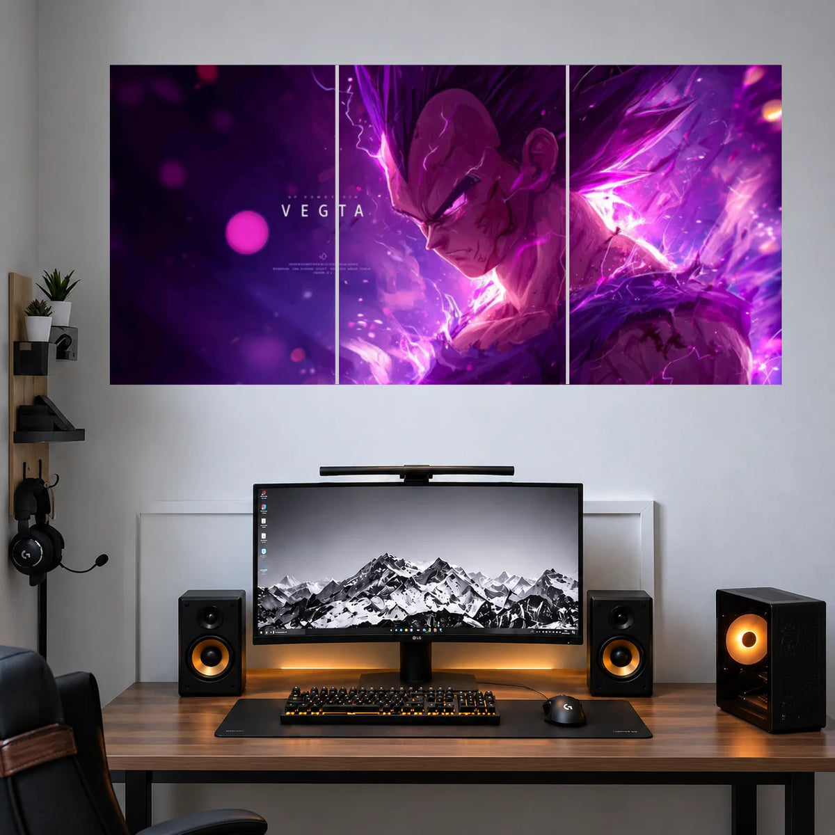 Vegeta Purple Energy Burst 3 split poster