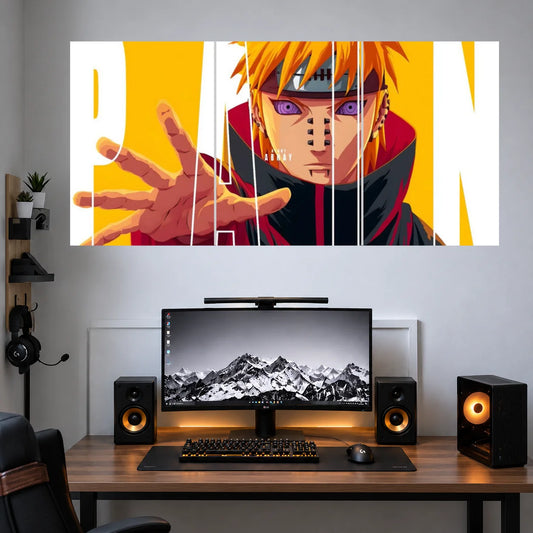 Naruto Orange Crimson Portrait anime 3 split wall poster