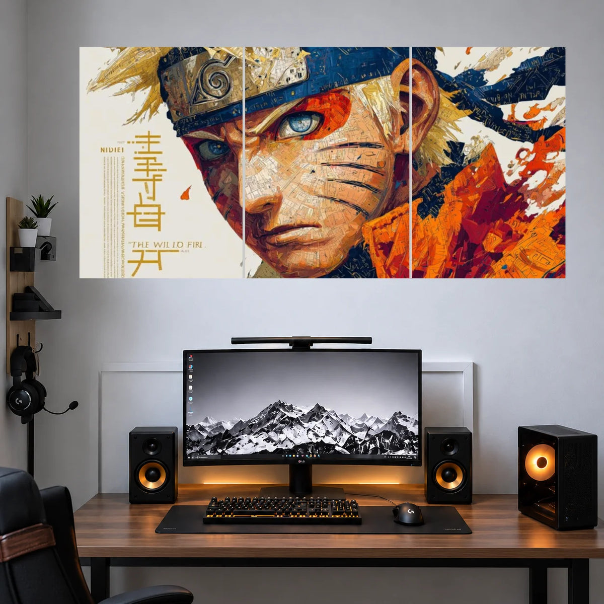 Naruto Rasengan Speed Artwork anime 3 split wall poster