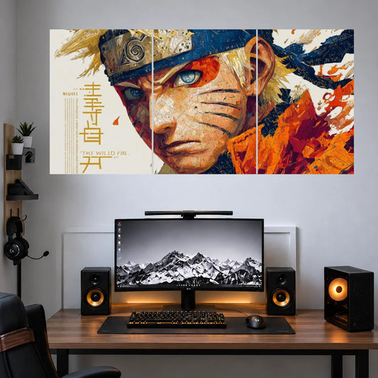 Naruto Rasengan Speed Artwork anime 3 split wall poster