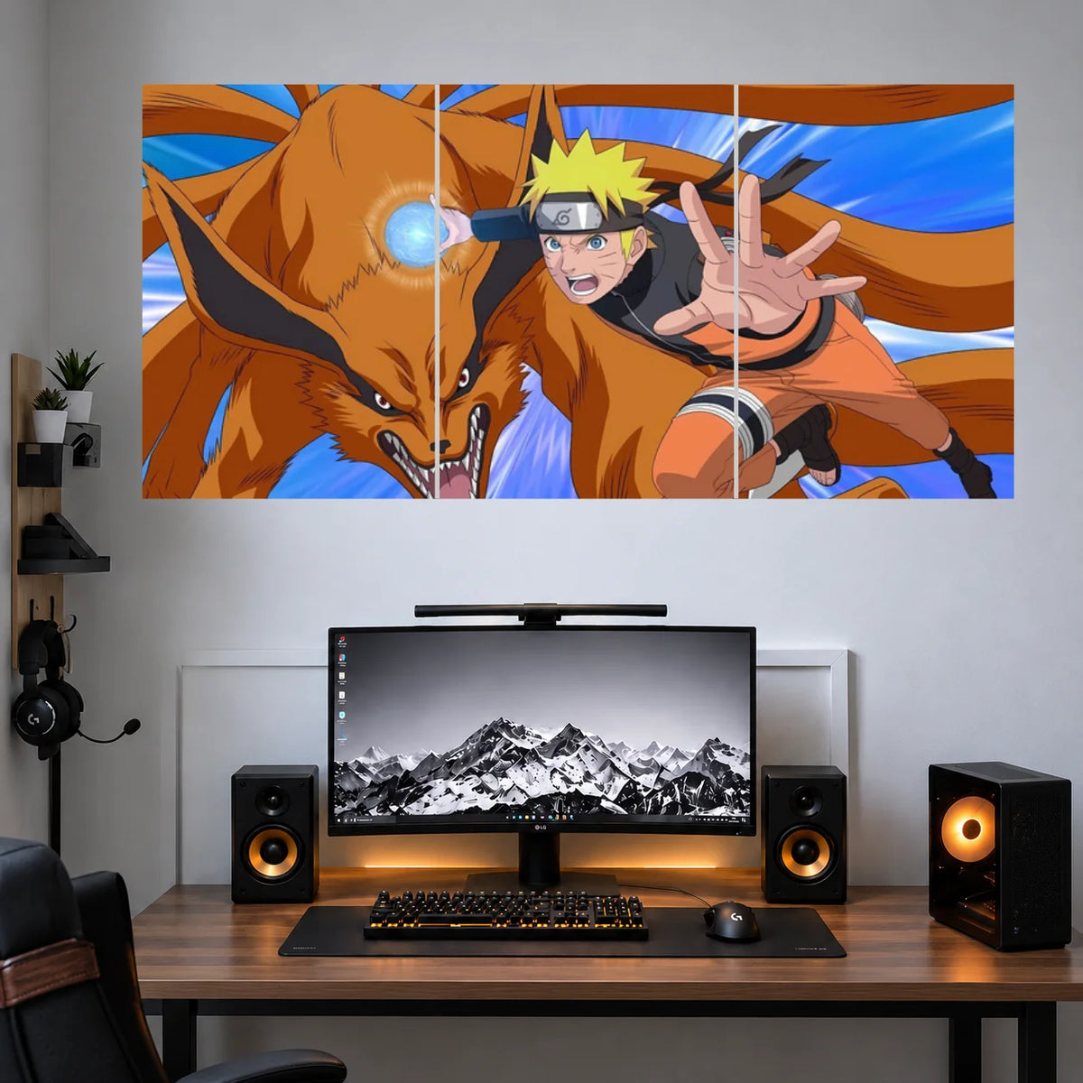 Naruto Kurama Chakra Mode anime 3 split poster set