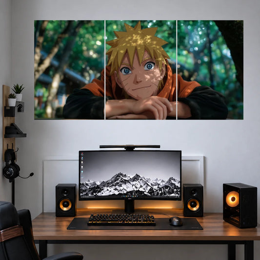 Naruto Green Forest Aura anime 3 split poster set