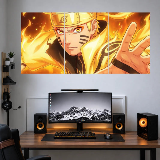 Naruto Golden Sage Glow anime 3 split poster set