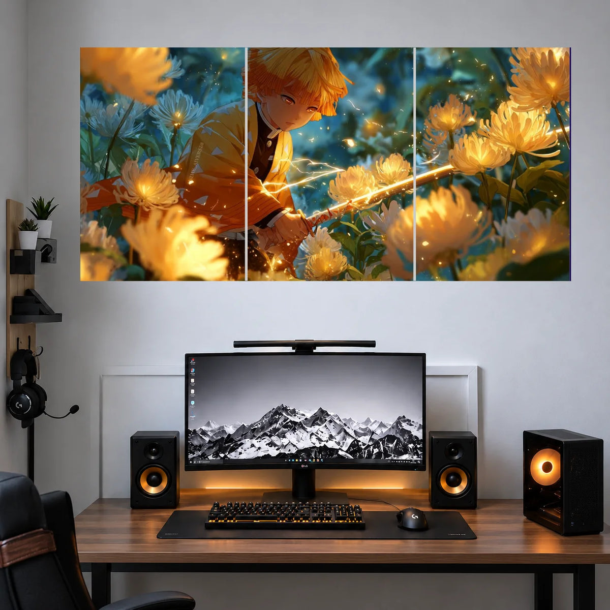 Zenitsu Blue Orange Thunder 3 split poster set