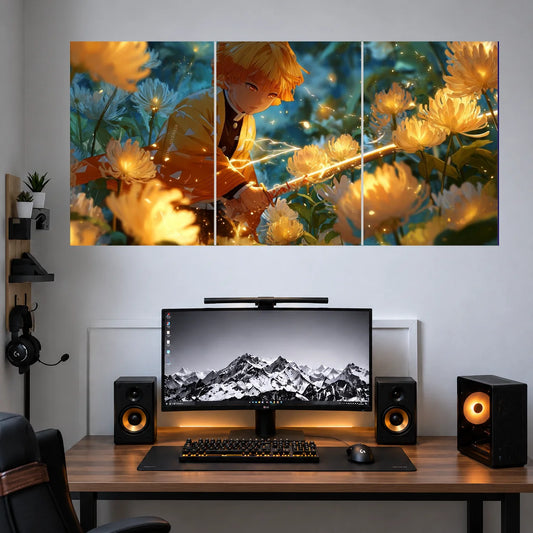 Zenitsu Blue Orange Thunder 3 split poster set