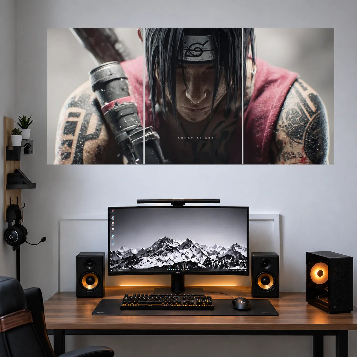Itachi Uchiha Dark Portrait anime 3 split poster set