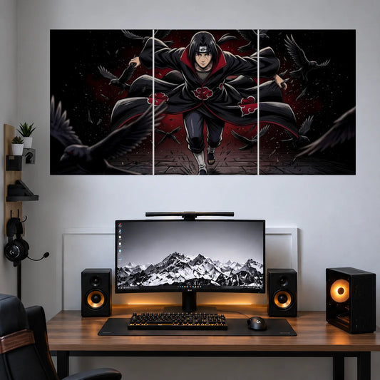 Itachi Akatsuki Red Moon anime 3 split posters