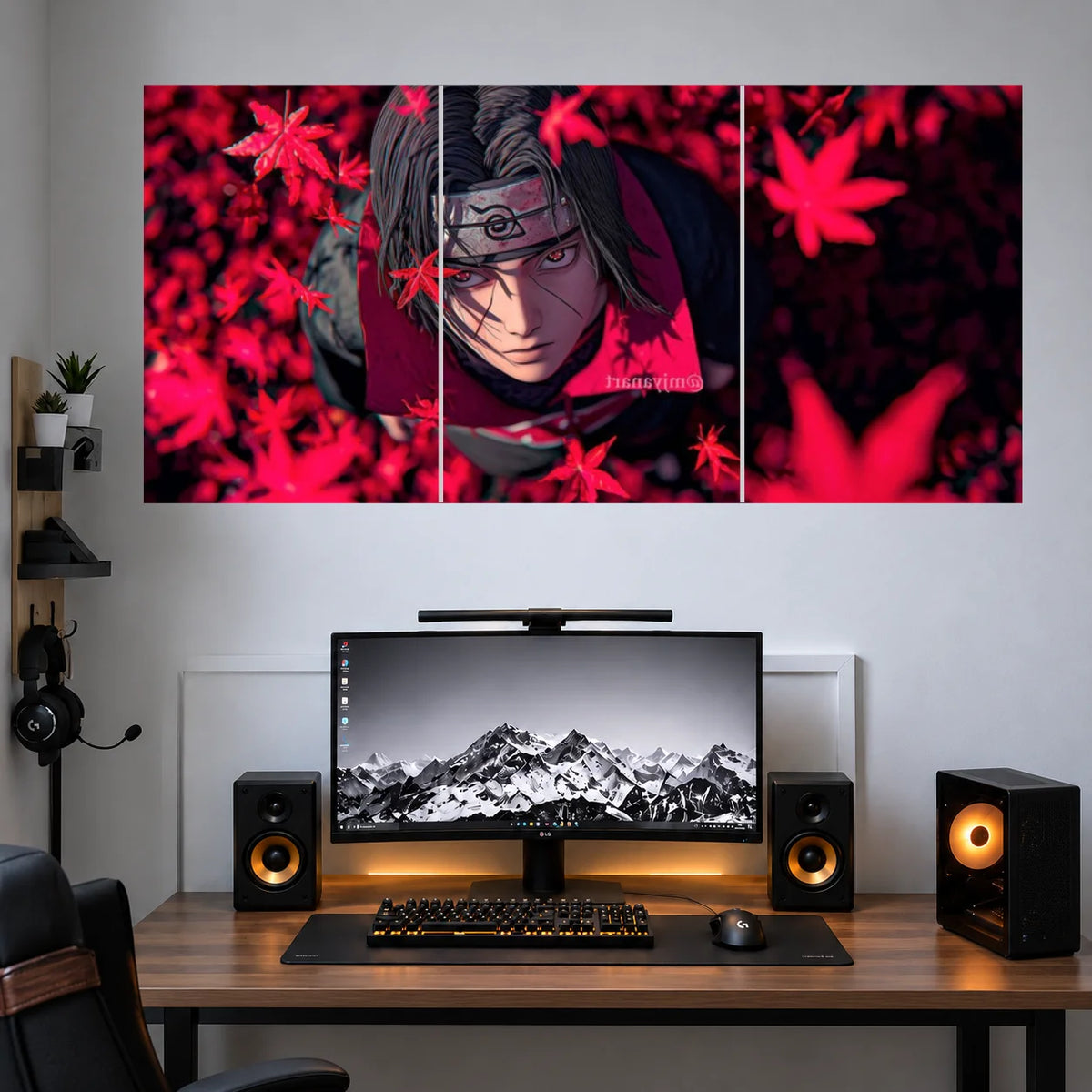Itachi Scarlet Maple Leaves anime 3 split posters