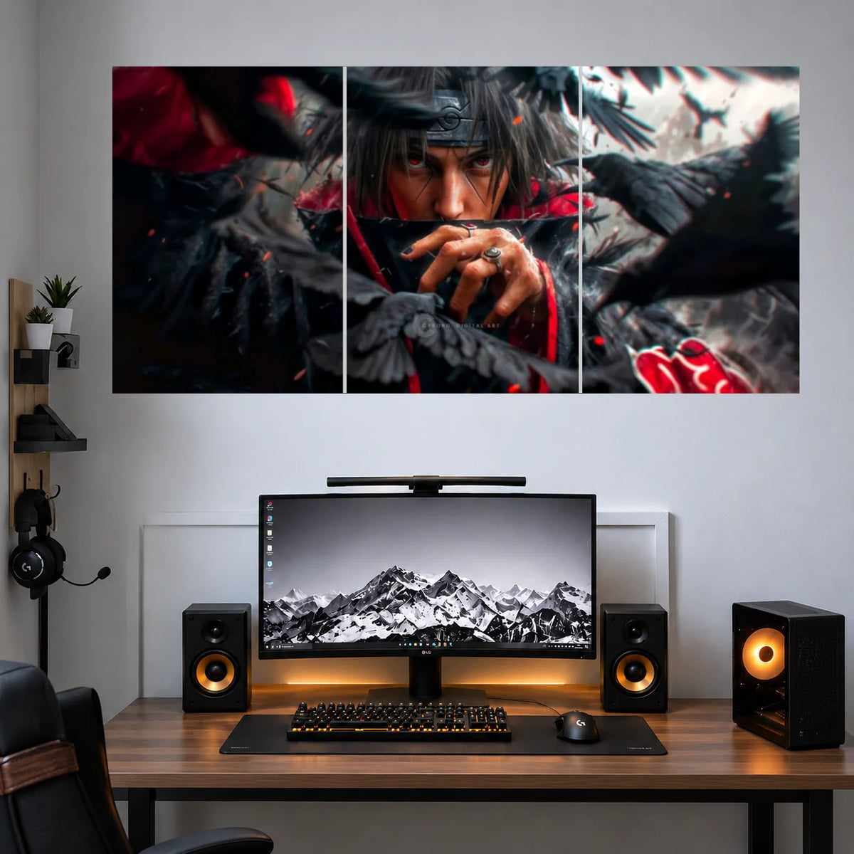 Itachi Akatsuki Battle anime 3 split posters