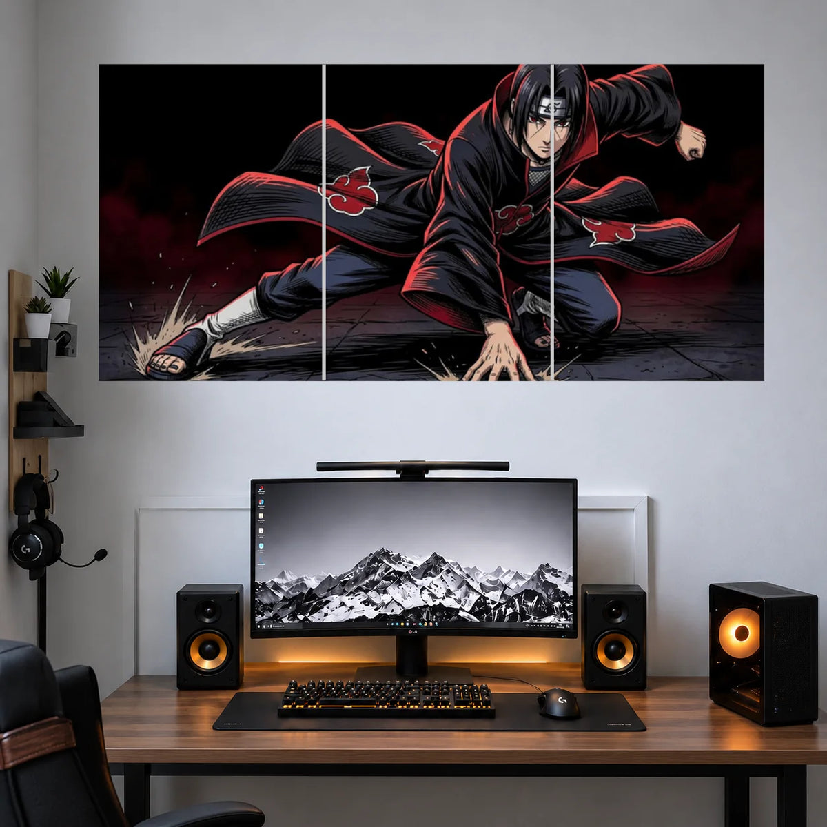 Itachi Dark Cloak Sakura anime 3 split posters