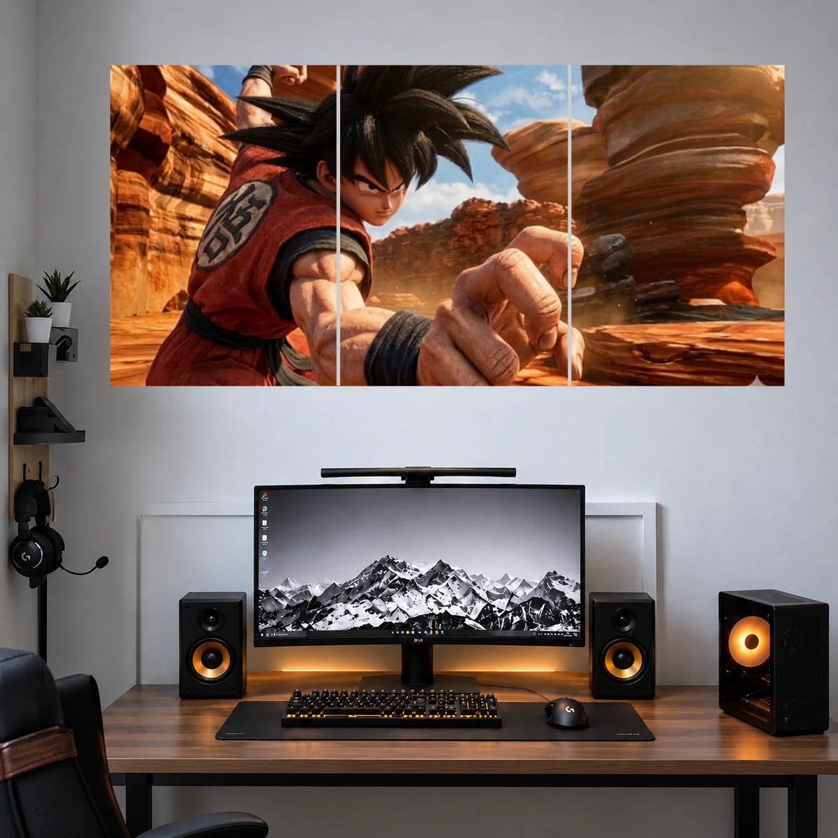 Goku Desert Saiyan Battle anime 3 split poster