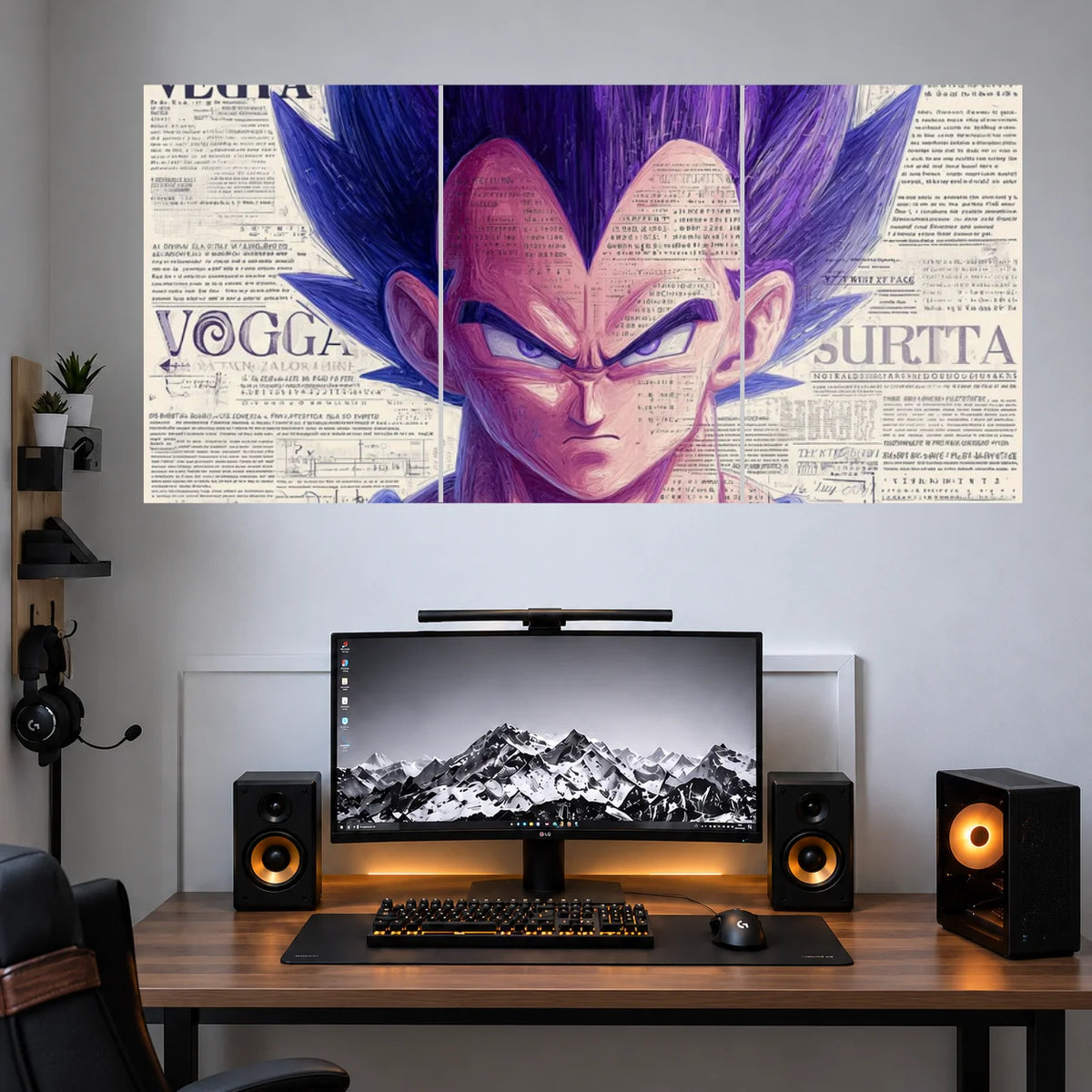 Vegeta Purple Power Portrait anime 3 split poster