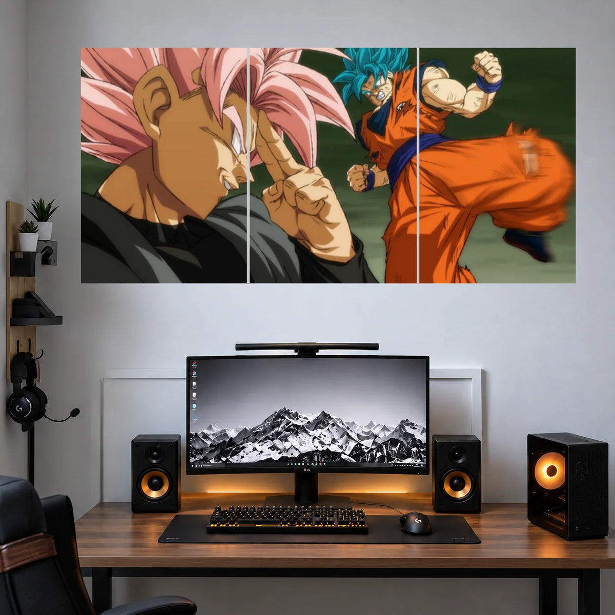 Goku Black Rose Saiyan Clash anime 3 split poster