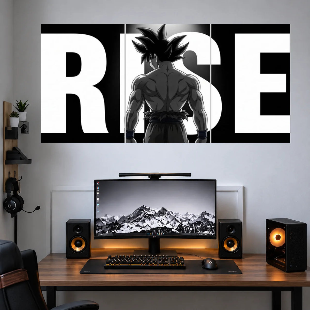 Satoru Gojo Rise Typography anime 3 split poster
