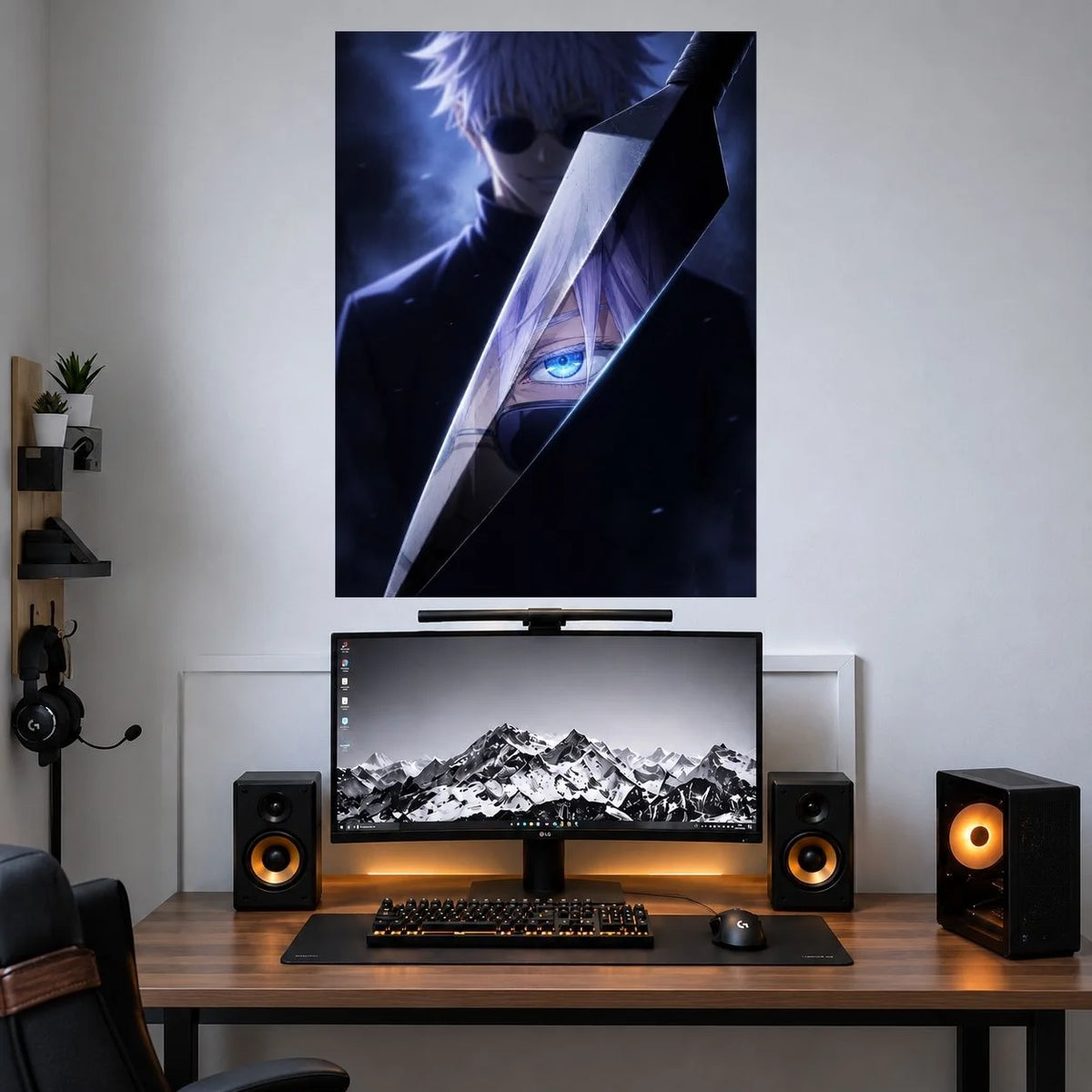 Gojo Hidden Eye Dark anime poster mockup