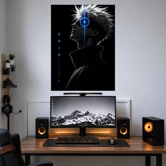 Gojo Blue Eye Energy anime poster mockup