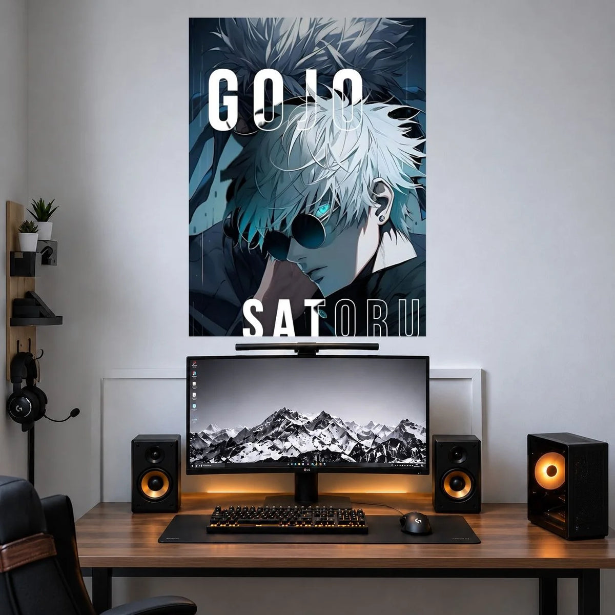 Gojo Satoru Manga Collage anime poster mockup