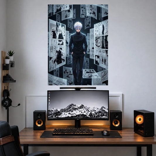 Gojo City Manga Collage anime poster mockup
