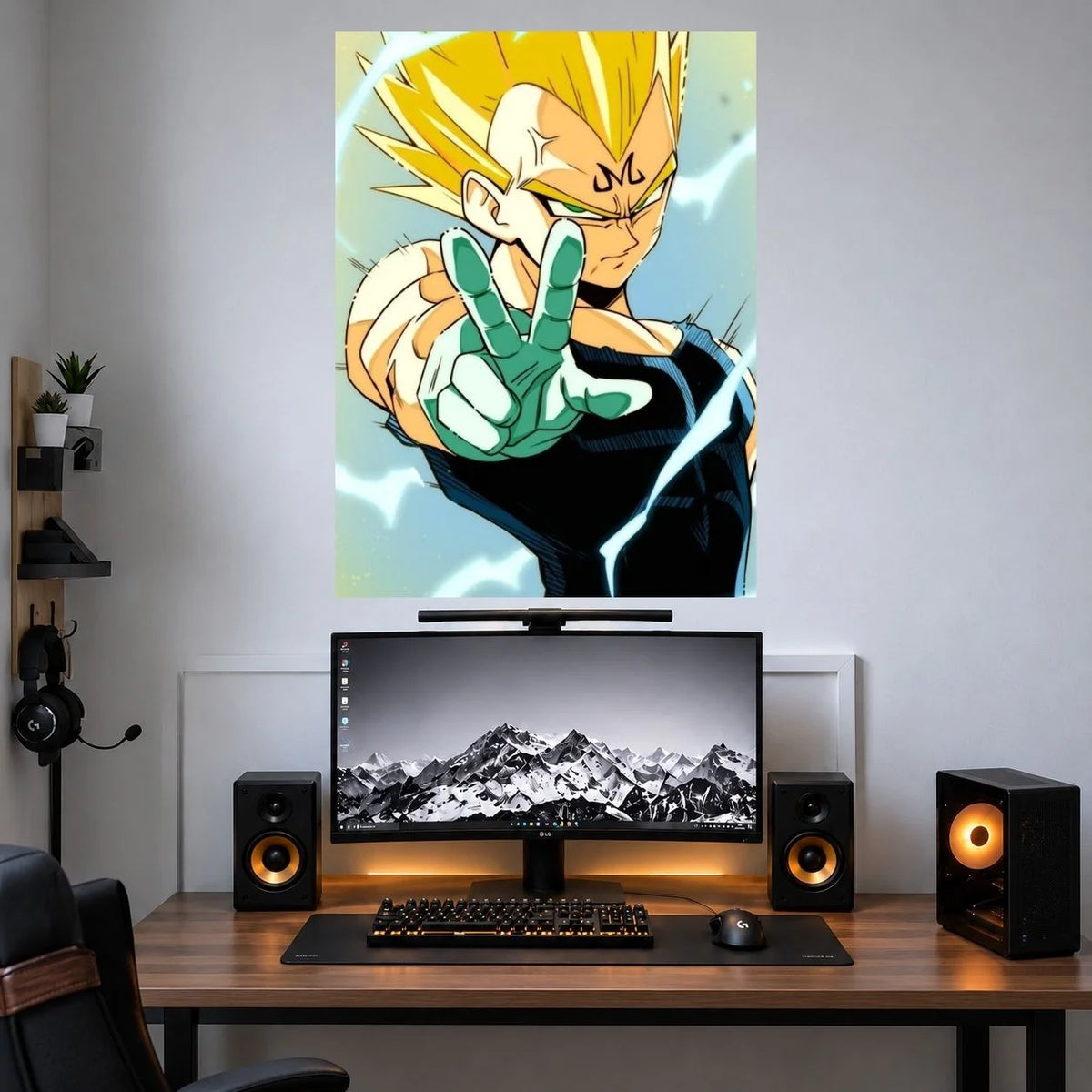 Vegeta Super Saiyan Energy Blast anime single poster