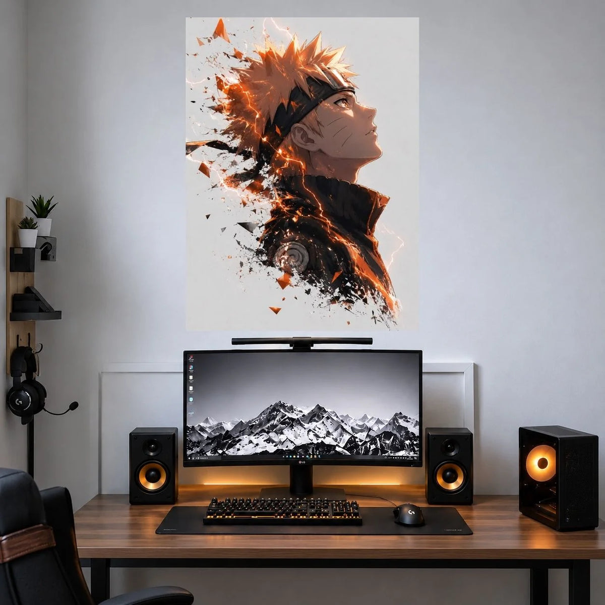 Naruto Orange Splash anime single poster mockup