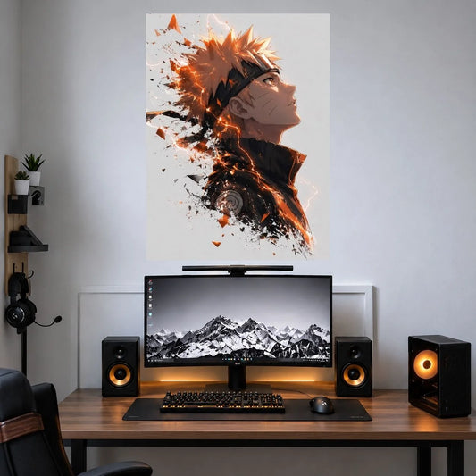 Naruto Orange Splash anime single poster mockup
