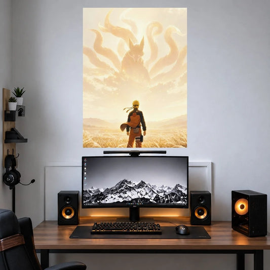 Naruto Sunset Landscape anime single poster mockup