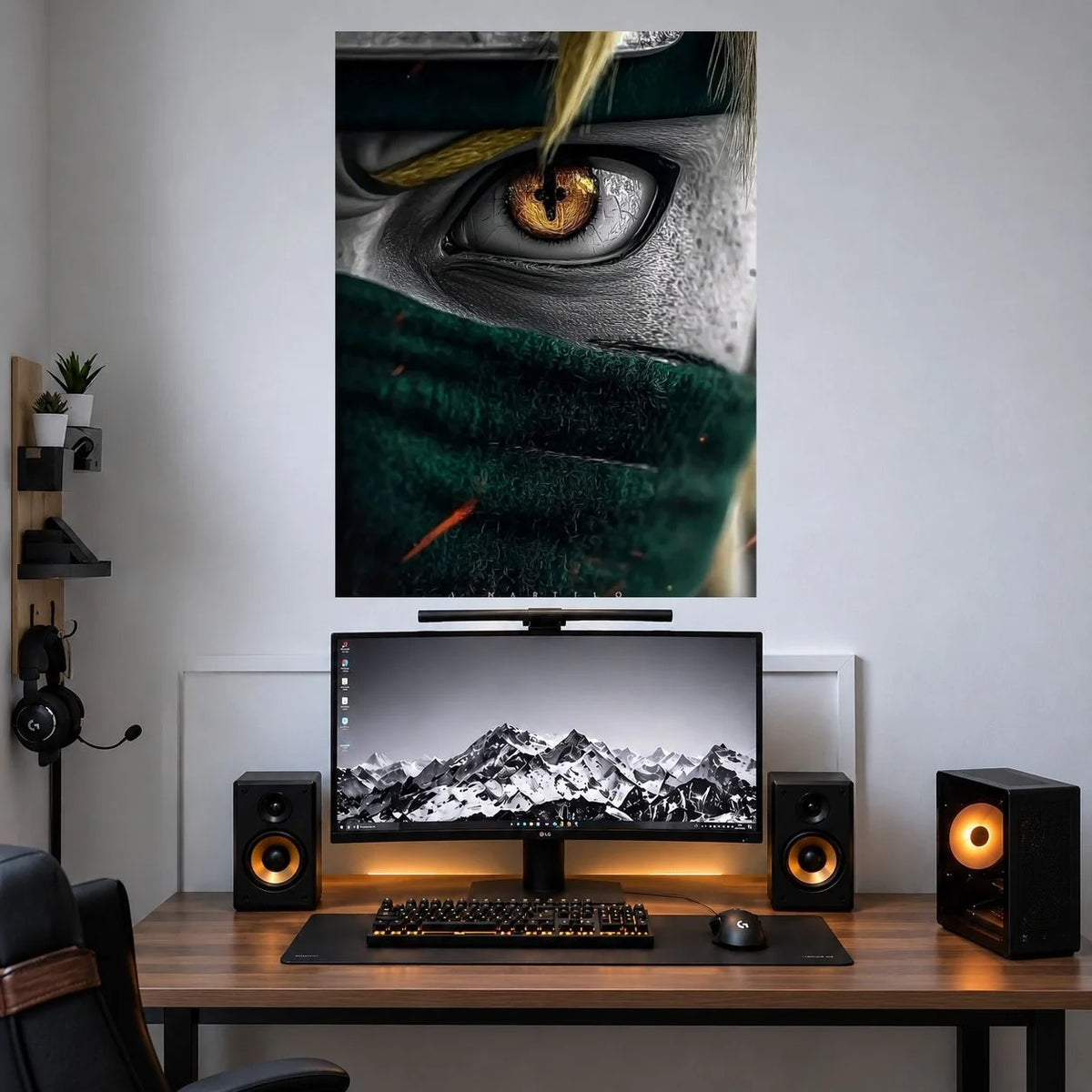 Kakashi Sharingan Eye anime single poster mockup