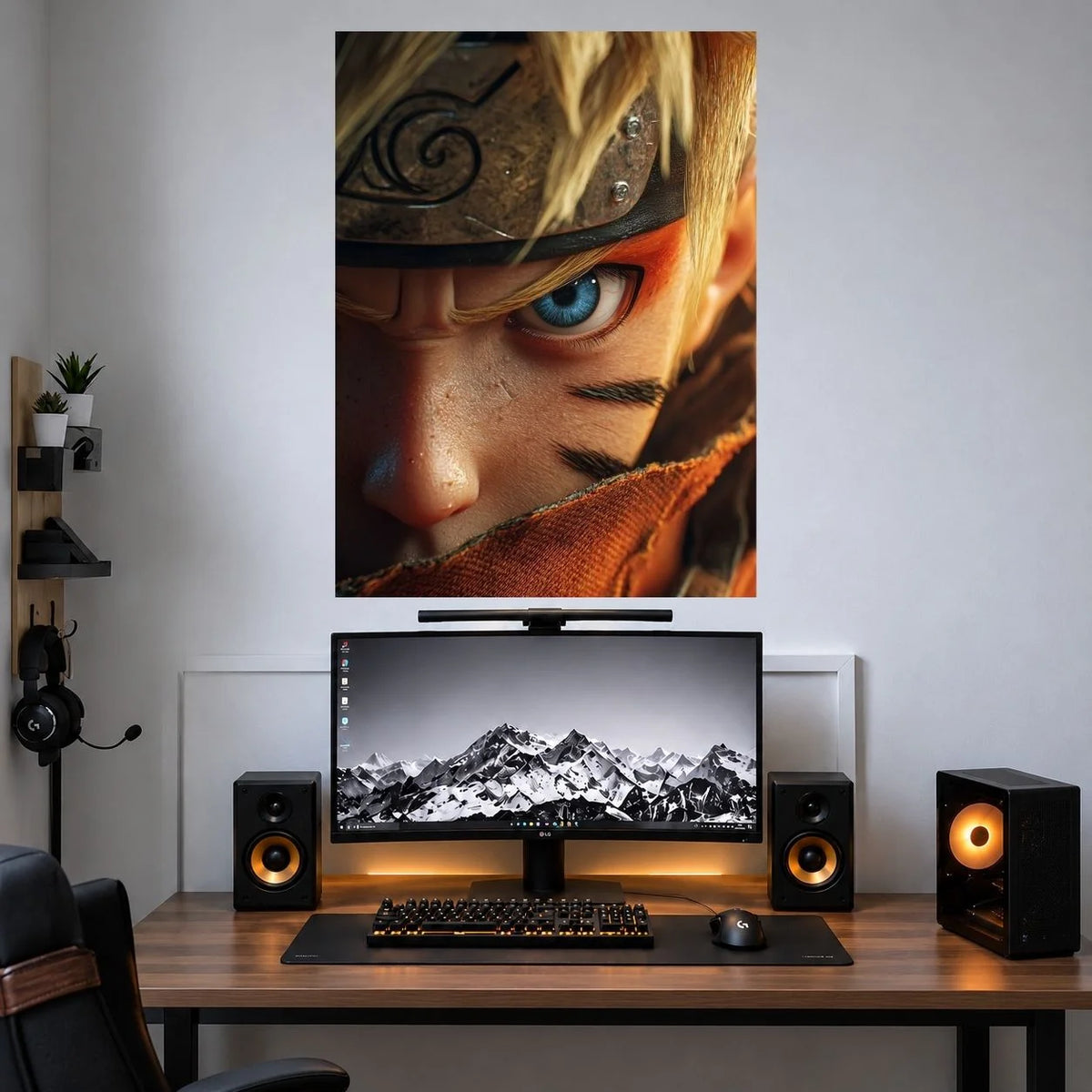 Naruto Blue Eye Closeup anime single poster mockup