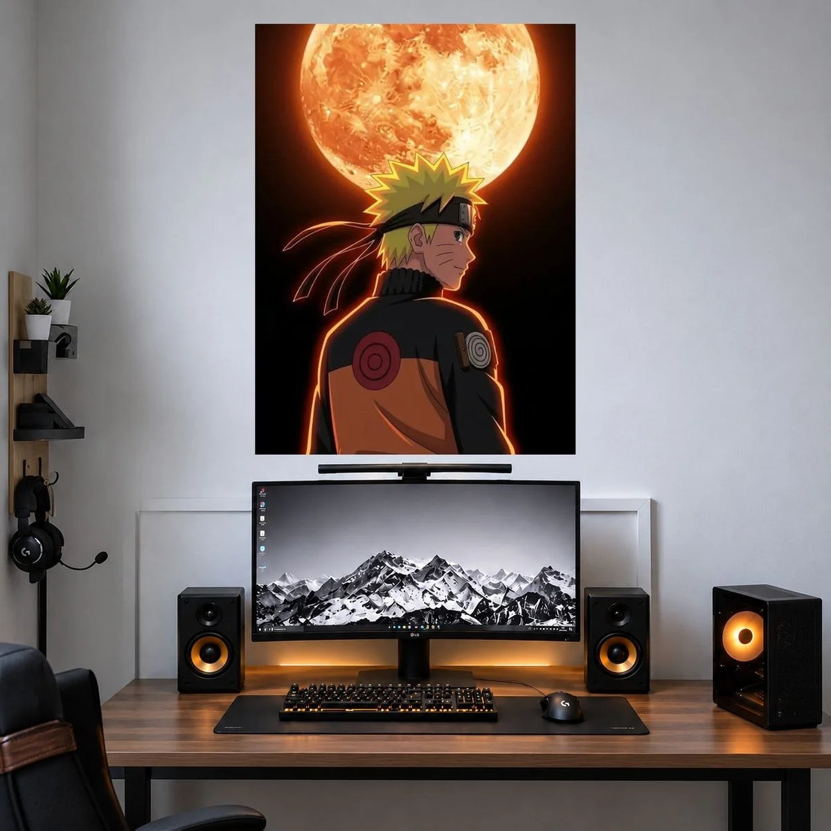 Naruto Full Moon Silhouette poster mockup