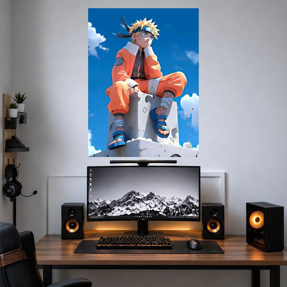 Naruto Blue Sky Sitting poster mockup