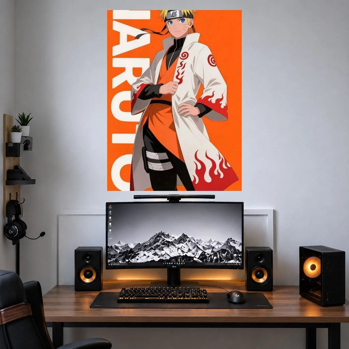 Naruto Hokage Orange Design poster mockup