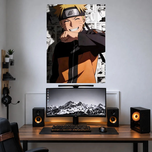 Naruto Manga Smile anime wall poster mockup