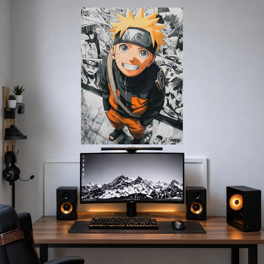 Naruto Manga Smile Sketch single anime poster mockup