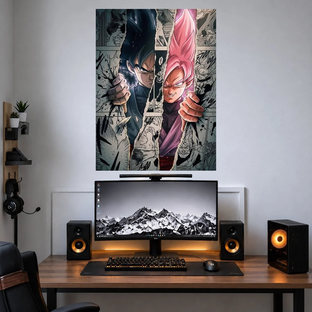 Goku Black Rose Energy single anime poster mockup