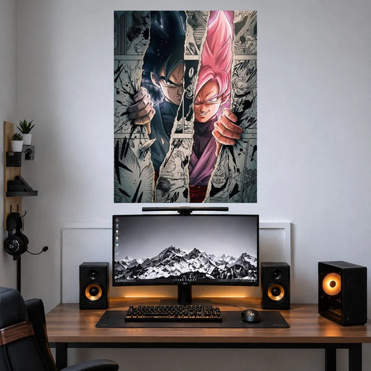Goku Black Rose Energy single anime poster mockup