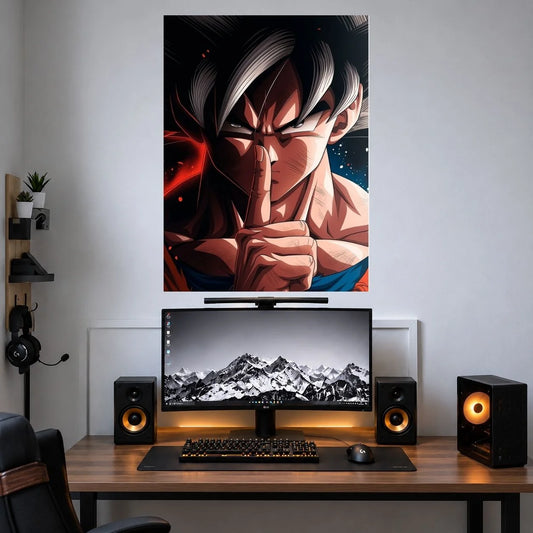 Goku Finger Gesture single anime poster mockup