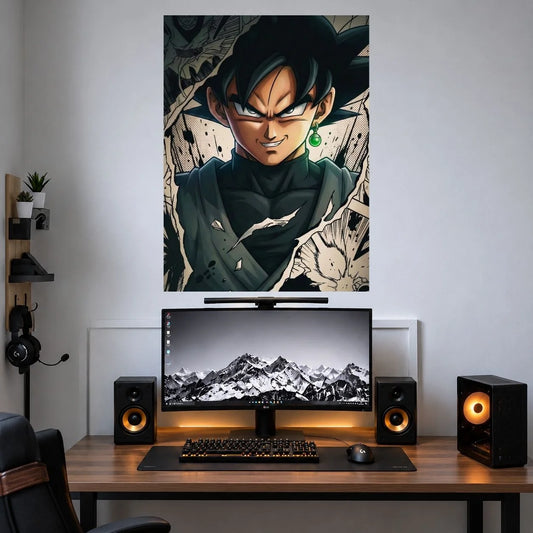 Goku Dark Determined Portrait anime poster