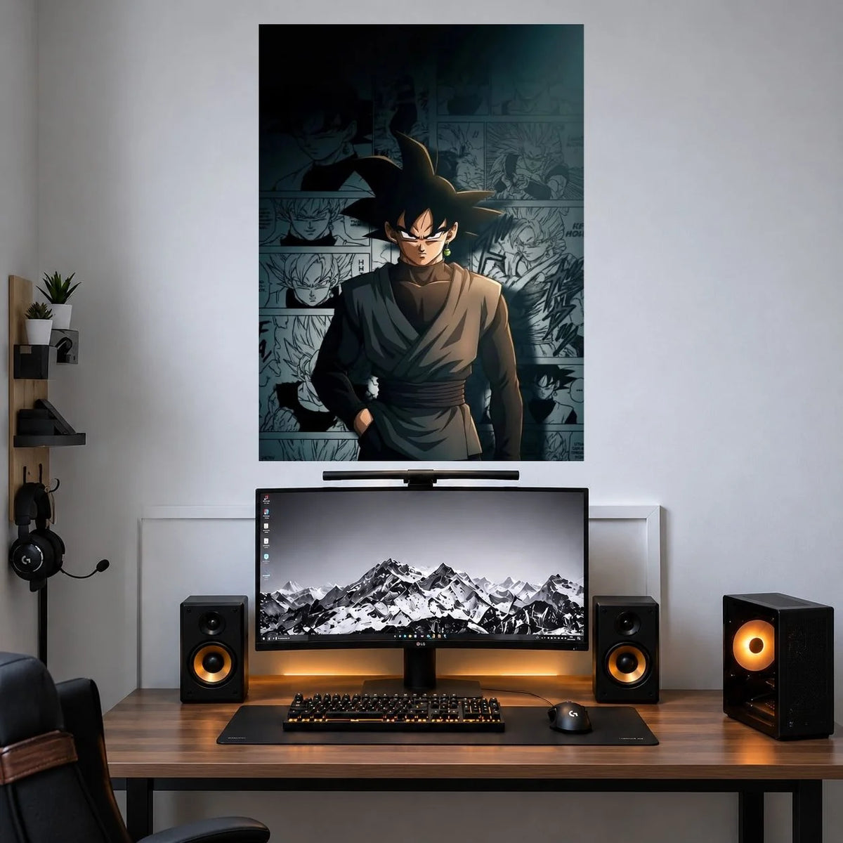 Goku Dark Blue Ninja Style anime poster