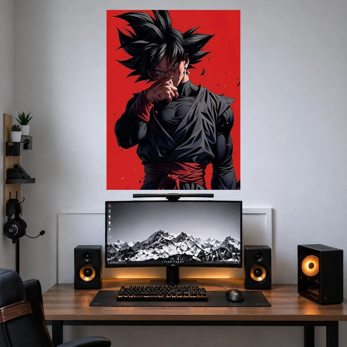 Goku Black Red Artwork anime poster