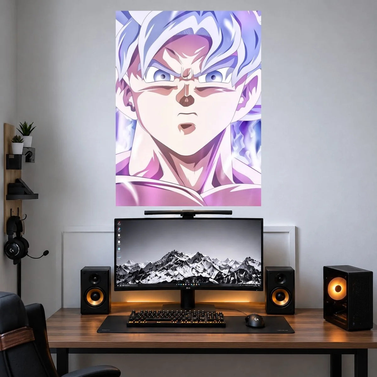 Goku Ultra Instinct Lavender anime single wall poster