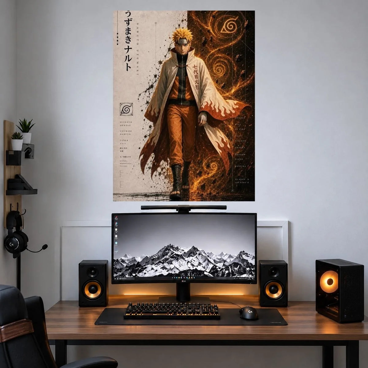 Naruto Orange Cloak Sage anime single poster mockup