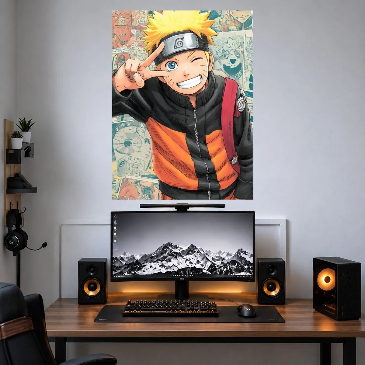 Naruto Smile Portrait anime single poster mockup