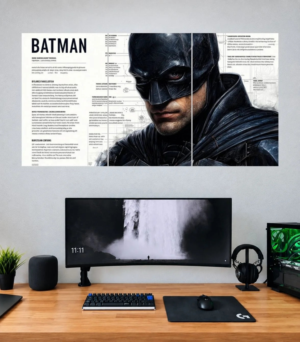 Batman Detective Files Edition 3 panel wall poster mockup