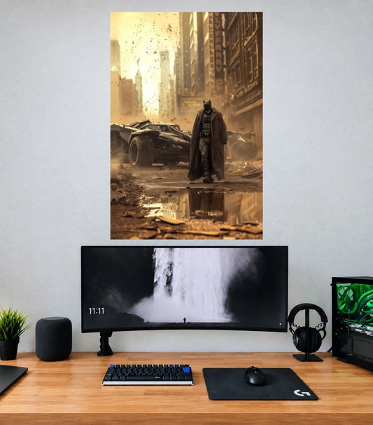 Batman Golden Alley Lone Guardian single wall poster mockup