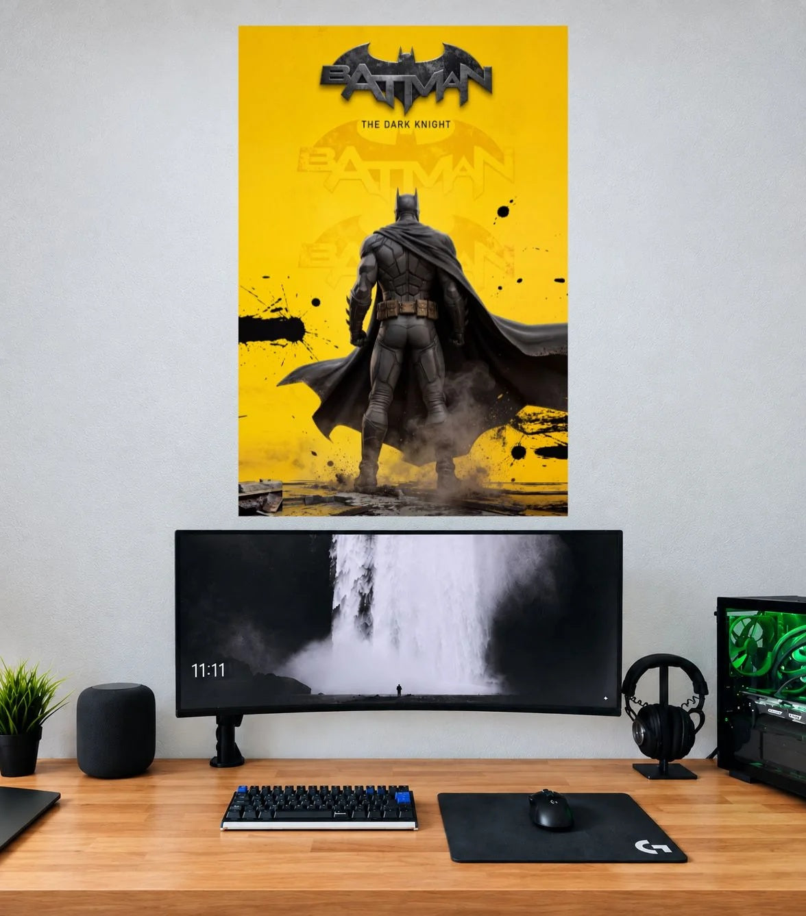 Batman Yellow Gotham Comic Edition single wall poster mockup