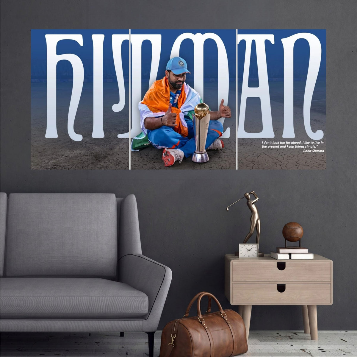 Rishabh Pant Comeback Cricket Wall Posters 3 split room mockup
