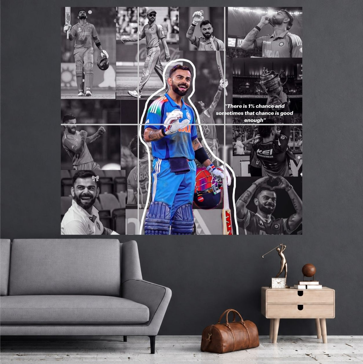 Virat Kohli Cricket Legacy Moments Collage | Cricket Wall Posters | 6 Posters - A3 six-piece cricket wall poster mockup