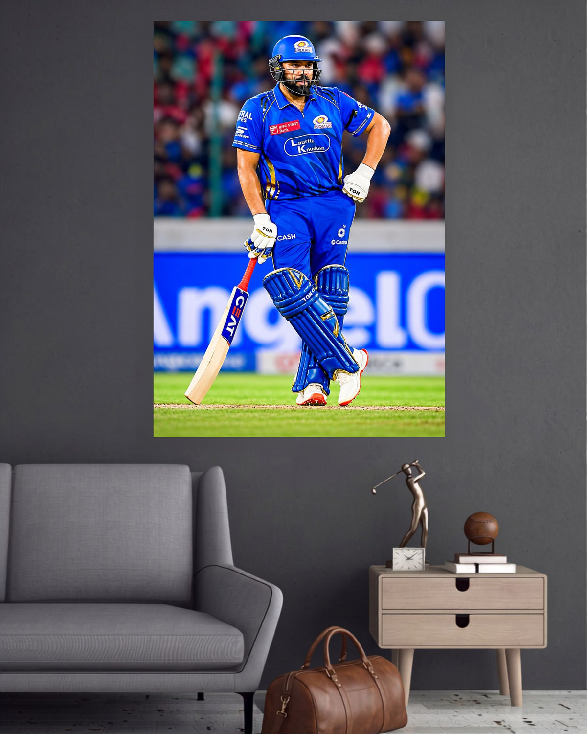 Rohit Sharma Mumbai Field Pose Cricket Wall Poster