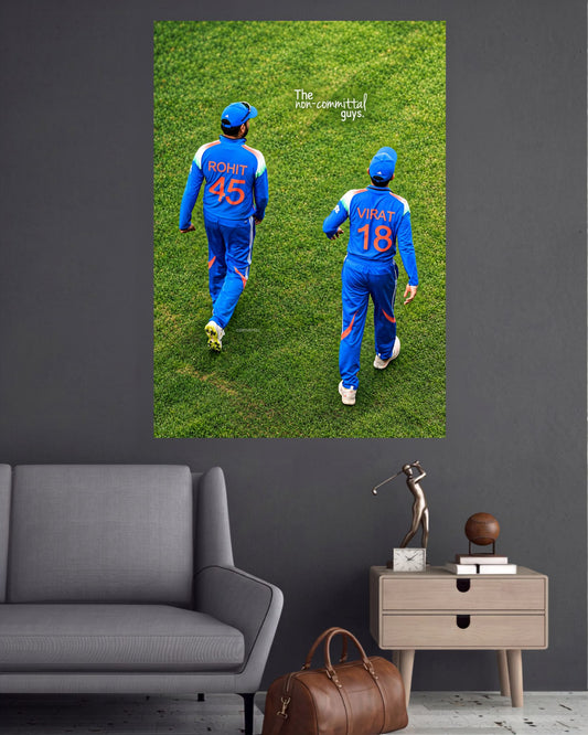 Rohit Sharma & Virat Kohli 45 and 18 Bond Cricket Wall Poster