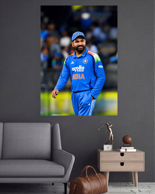 Rohit Sharma Training Walk Cricket Wall Poster